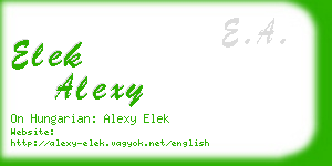 elek alexy business card